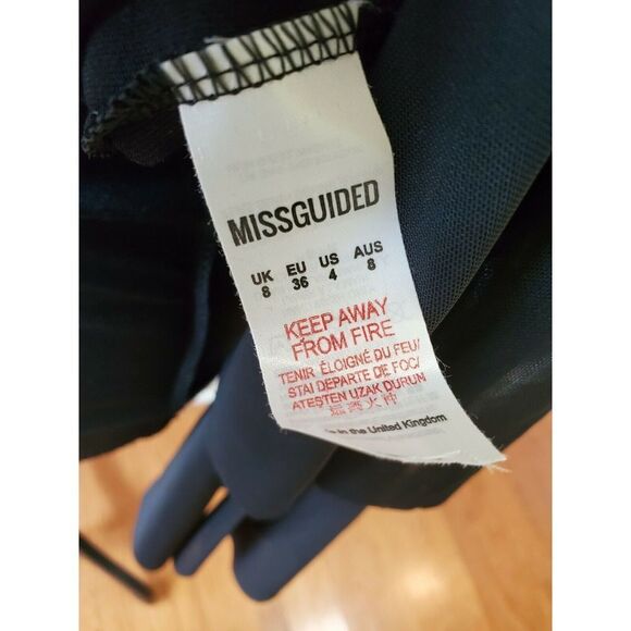 Missguided Milkmaid L/S Bodycon Dress Black Size 4 - Picture 8 of 10
